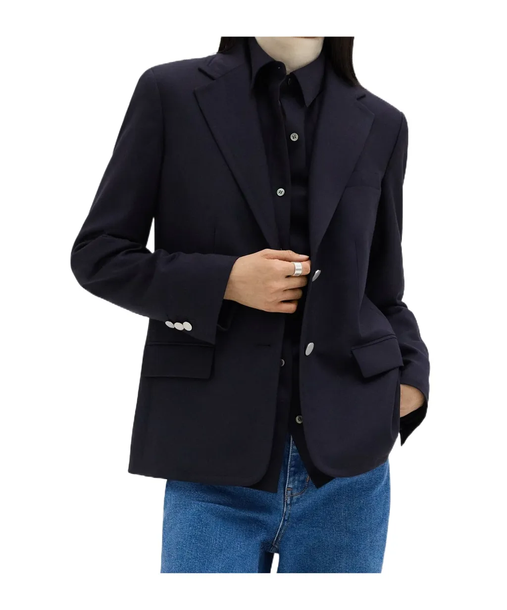 Theory Sleek Flannel Tailored Blazer