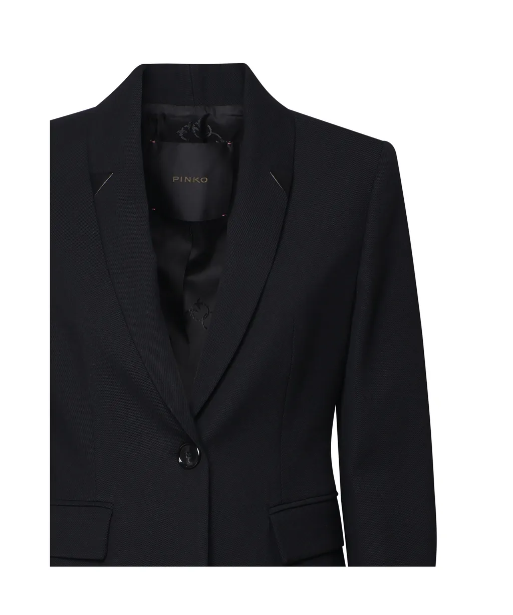 Pinko Single-Breasted Straight Hem Blazer