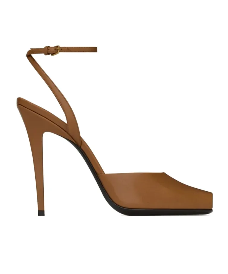 Saint Laurent La Scandale Square Open Toe Sandals
