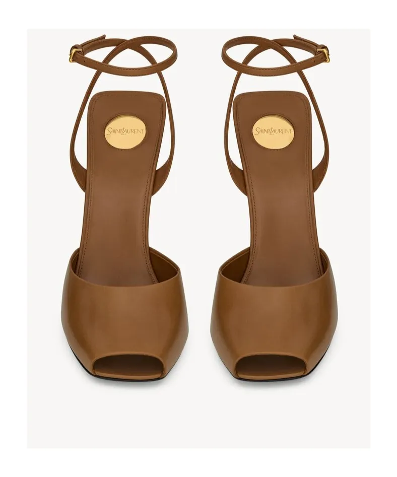 Saint Laurent La Scandale Square Open Toe Sandals