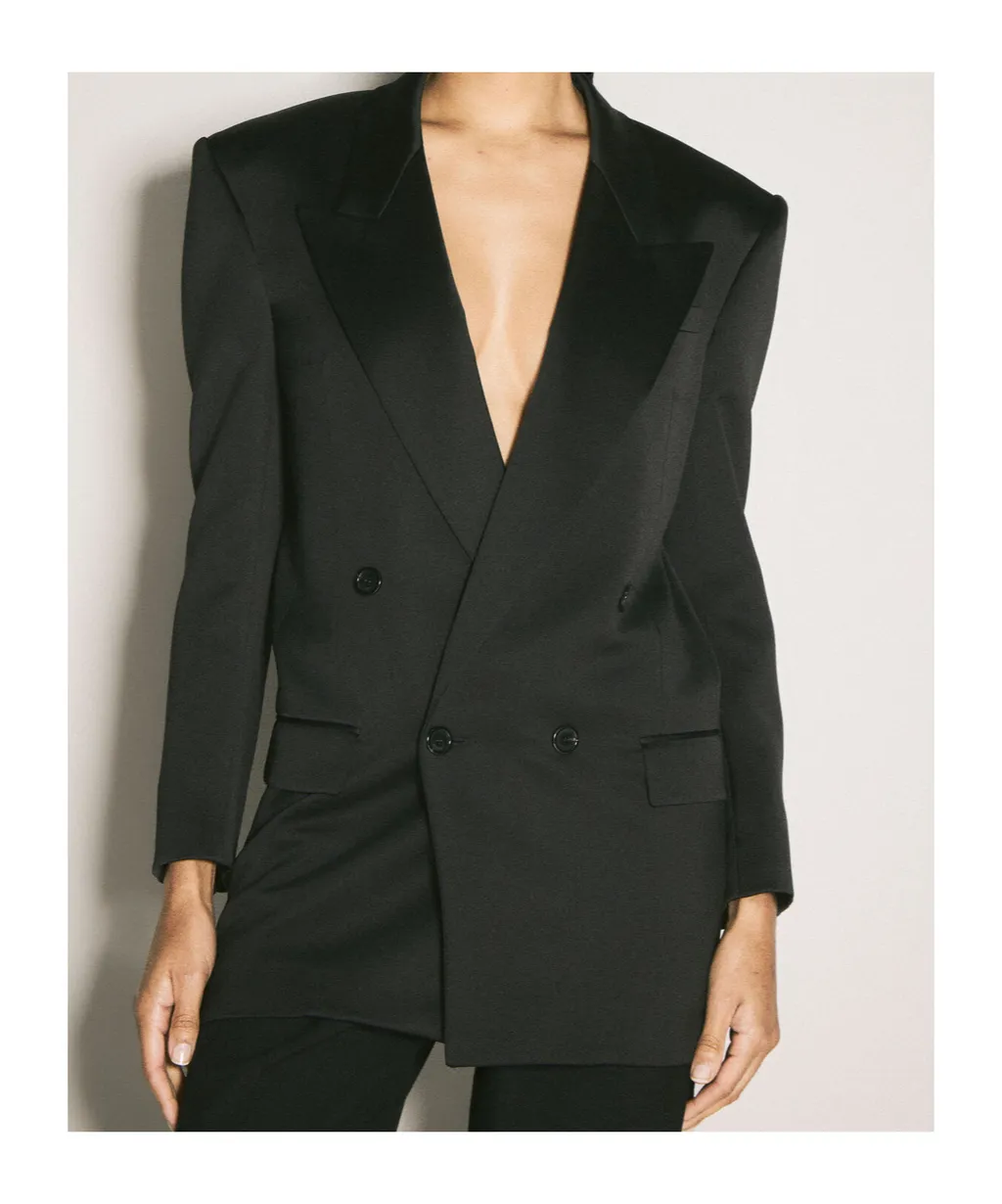 Saint Laurent Double-Breasted Long-Sleeved Jacket