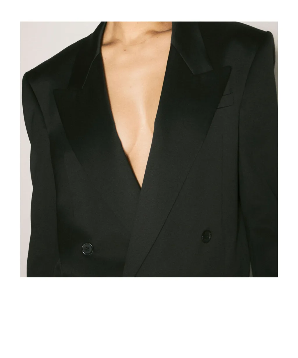 Saint Laurent Double-Breasted Long-Sleeved Jacket