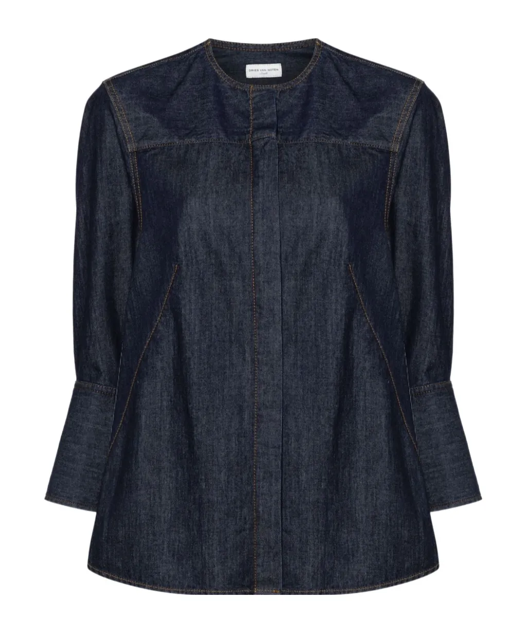 Long-Sleeved Denim Shirt