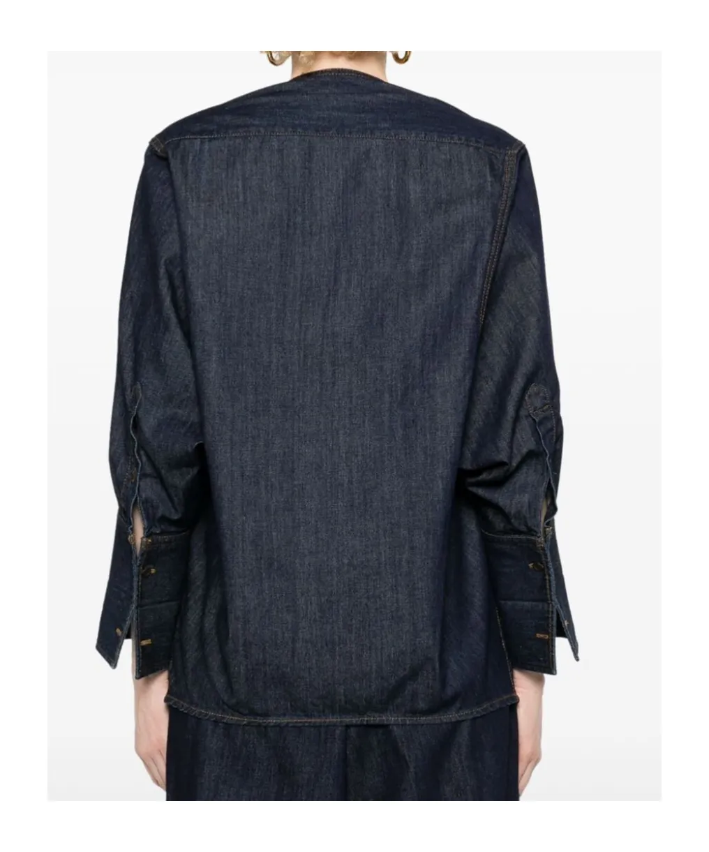 Long-Sleeved Denim Shirt