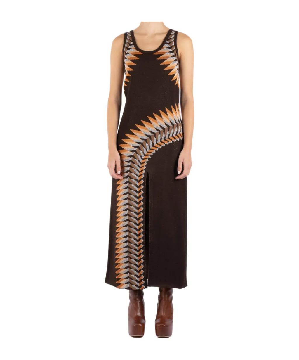 Paco Rabanne Graphic Printed Sleeveless Maxi Dress