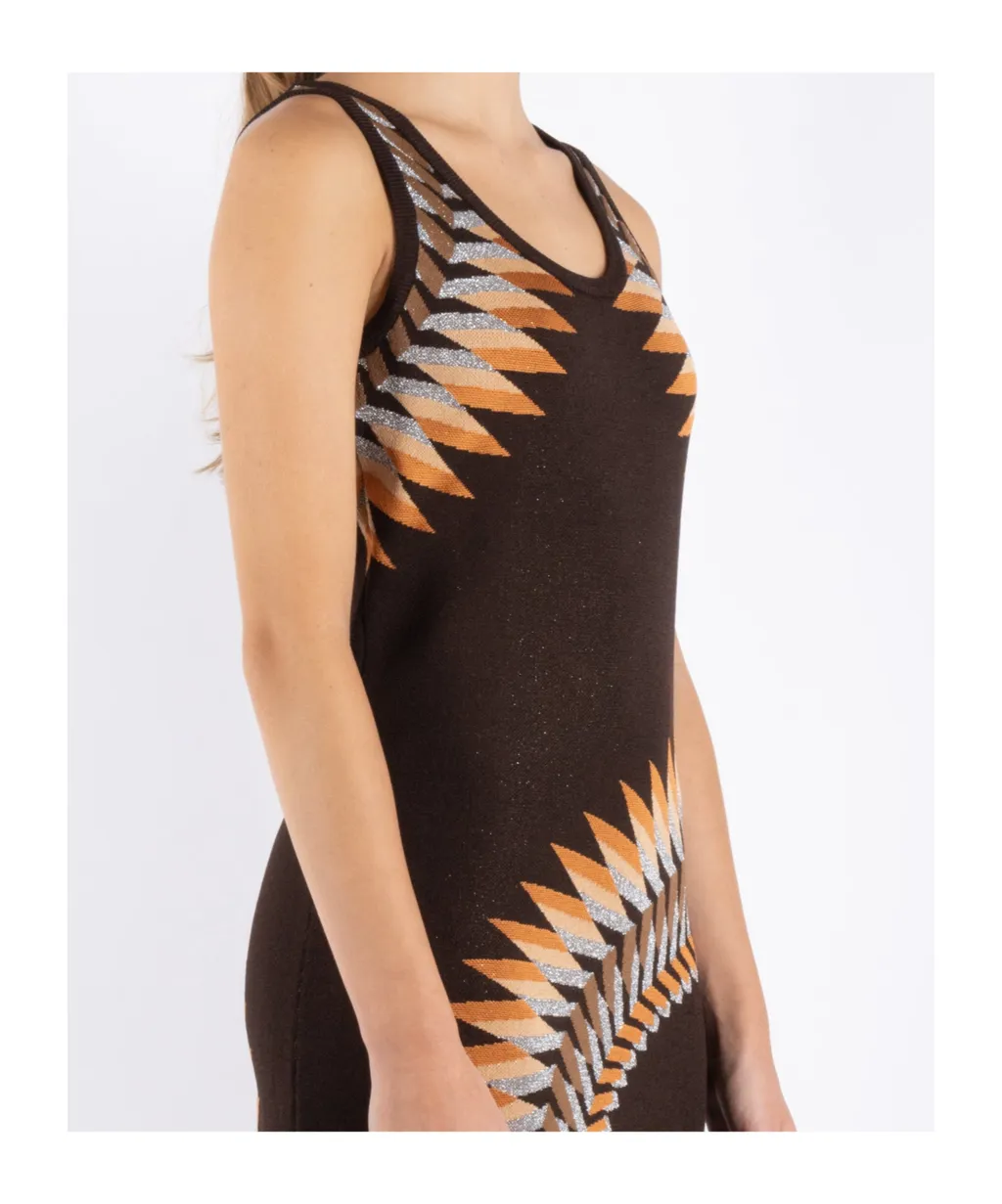Paco Rabanne Graphic Printed Sleeveless Maxi Dress