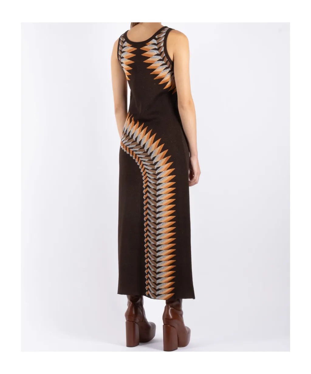 Paco Rabanne Graphic Printed Sleeveless Maxi Dress
