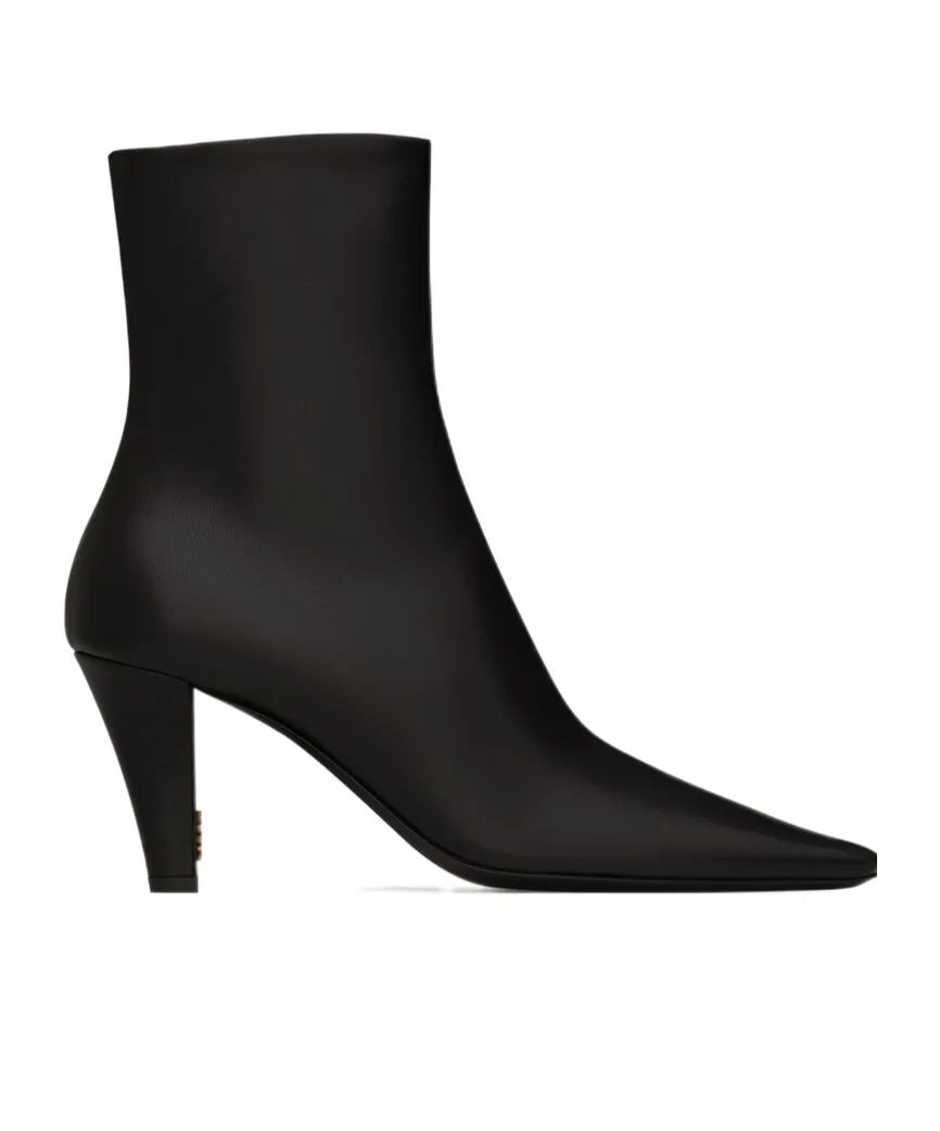 Saint Laurent Jill Square Pointed-Toe Ankle Boots
