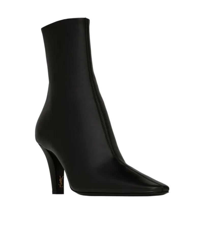 Saint Laurent Jill Square Pointed-Toe Ankle Boots