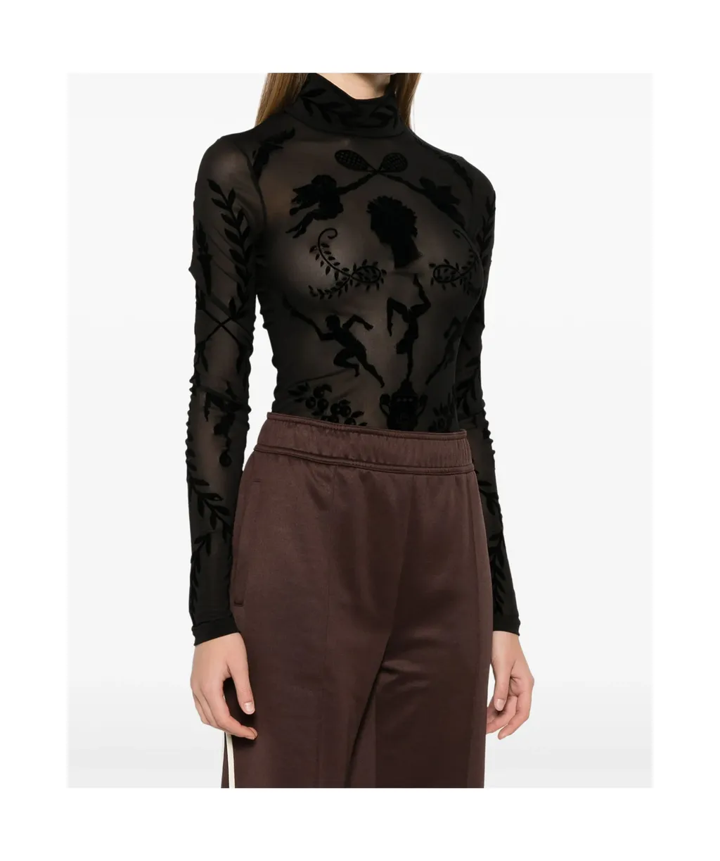 Casablanca Devor-Effect High Neck Bodysuit