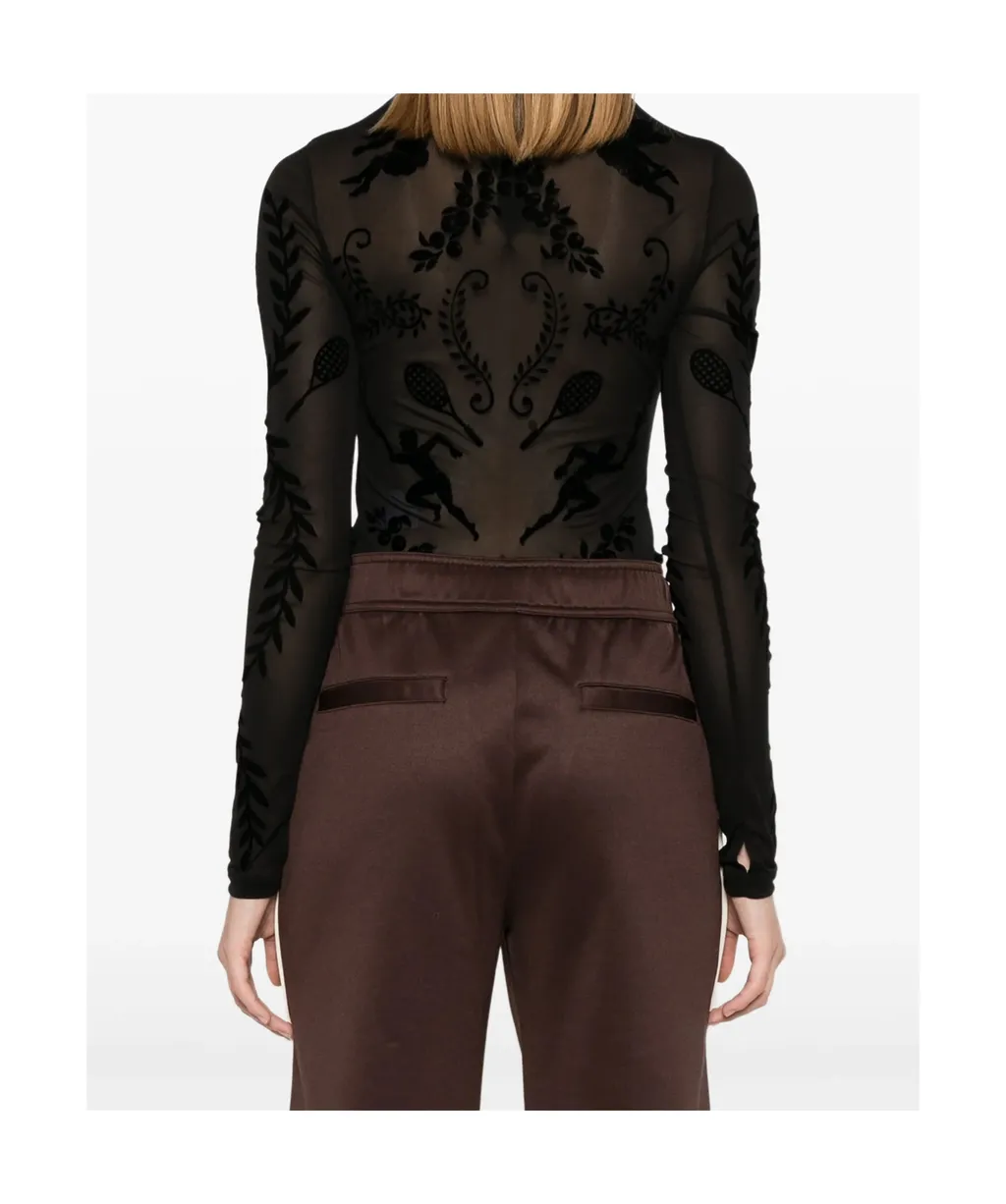 Casablanca Devor-Effect High Neck Bodysuit