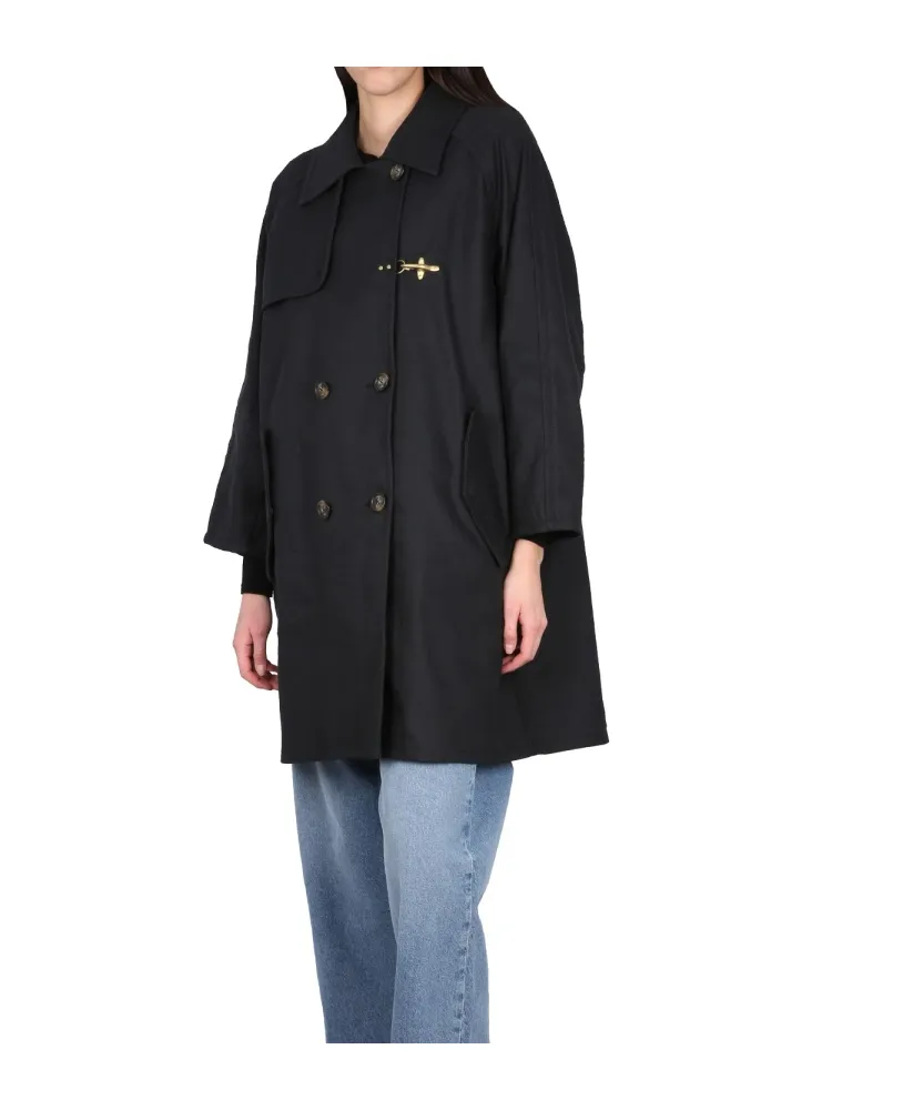 Fay Double-Breasted Straight Hem Boxy Coat