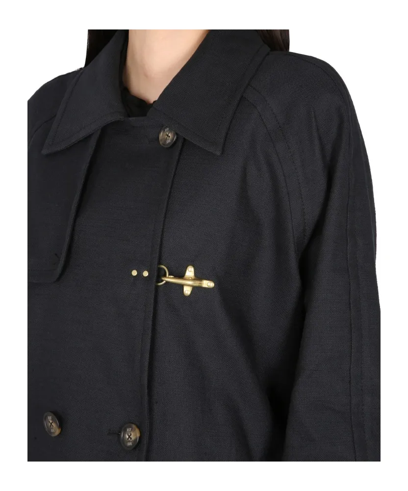 Fay Double-Breasted Straight Hem Boxy Coat