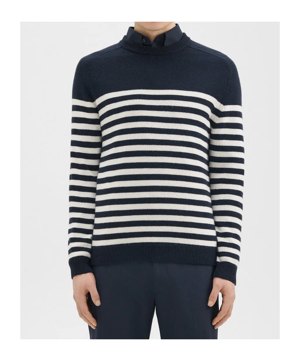 Theory Striped Crewneck Knit Sweater