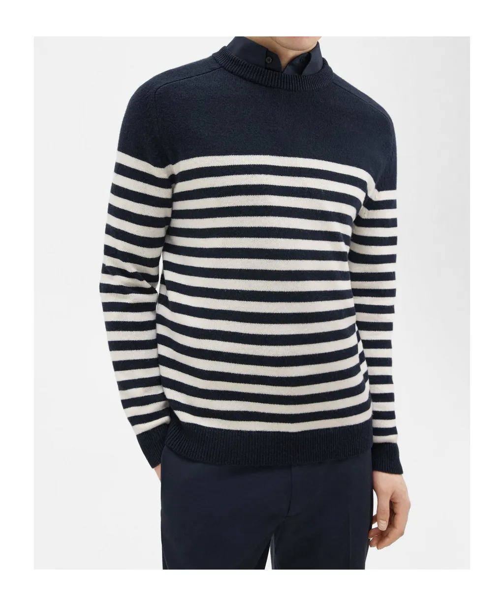 Theory Striped Crewneck Knit Sweater