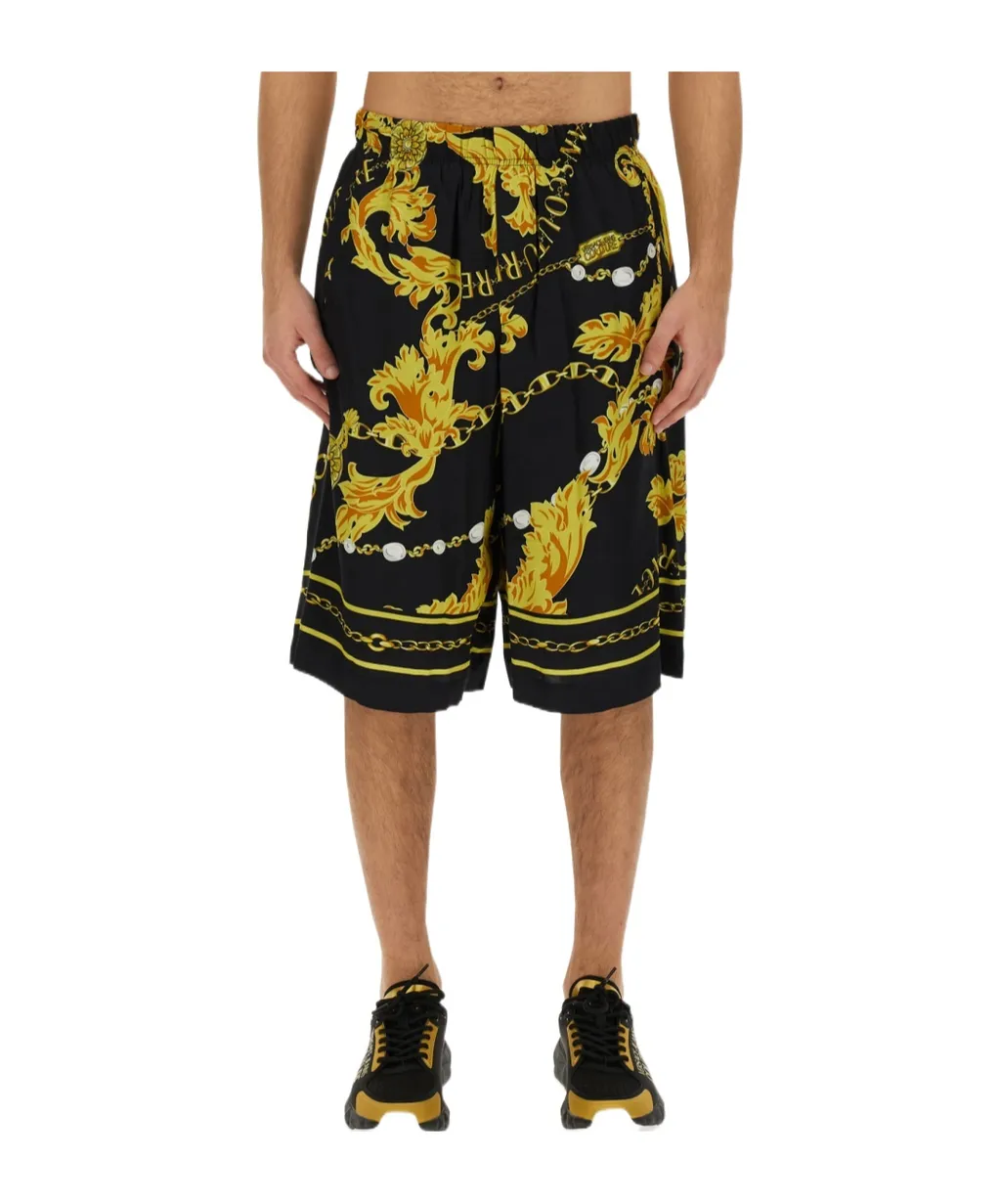 Versace Jeans Couture Barocco-Printed Knee-Length Track Shorts
