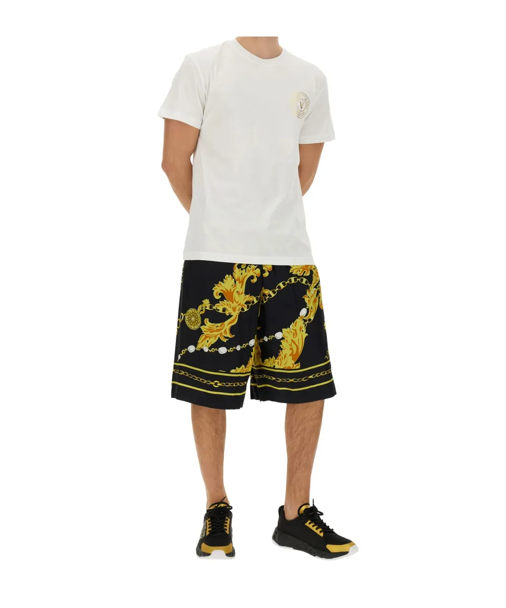 Versace Jeans Couture Barocco-Printed Knee-Length Track Shorts