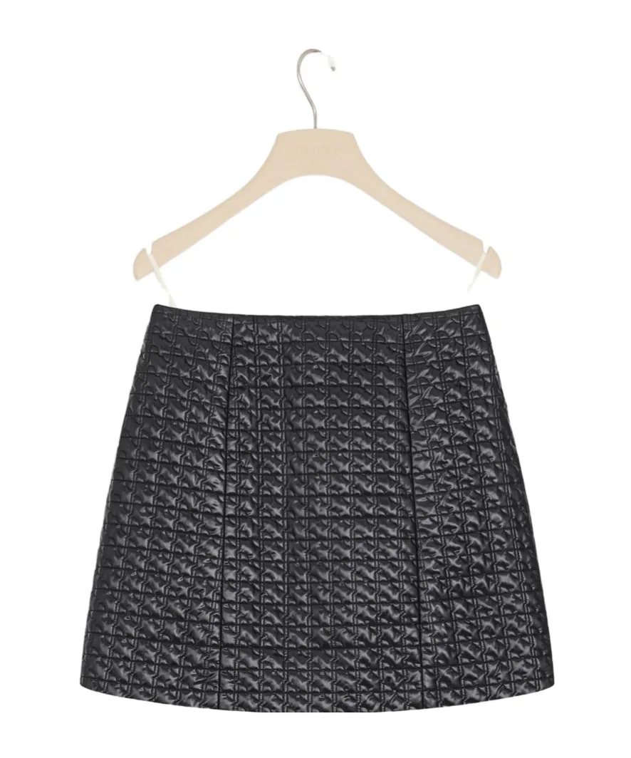 Patou High Waist Quilted Shell Mini Skirt