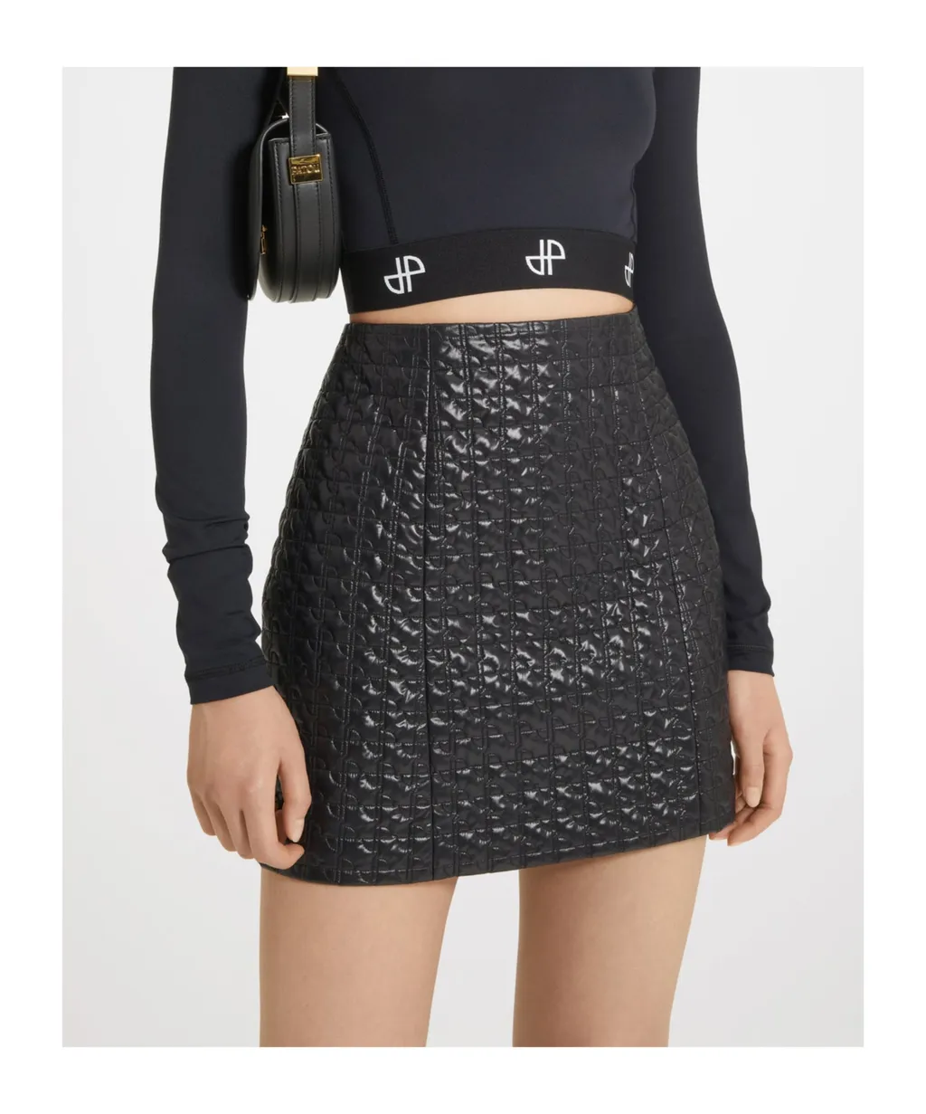Patou High Waist Quilted Shell Mini Skirt