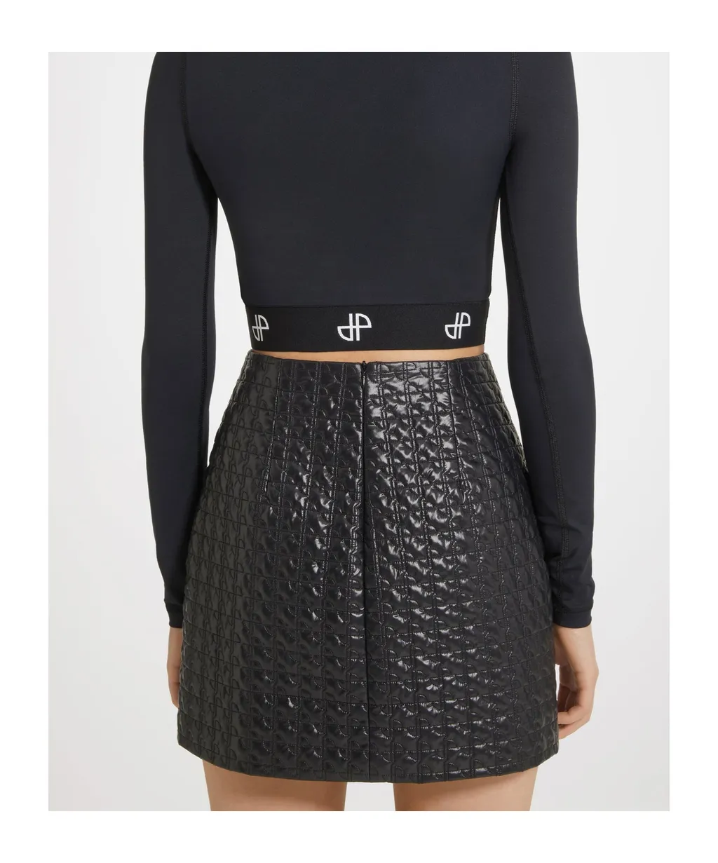 Patou High Waist Quilted Shell Mini Skirt