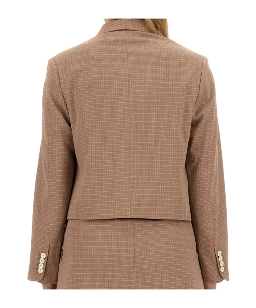 Alysi Cropped Check Jacket