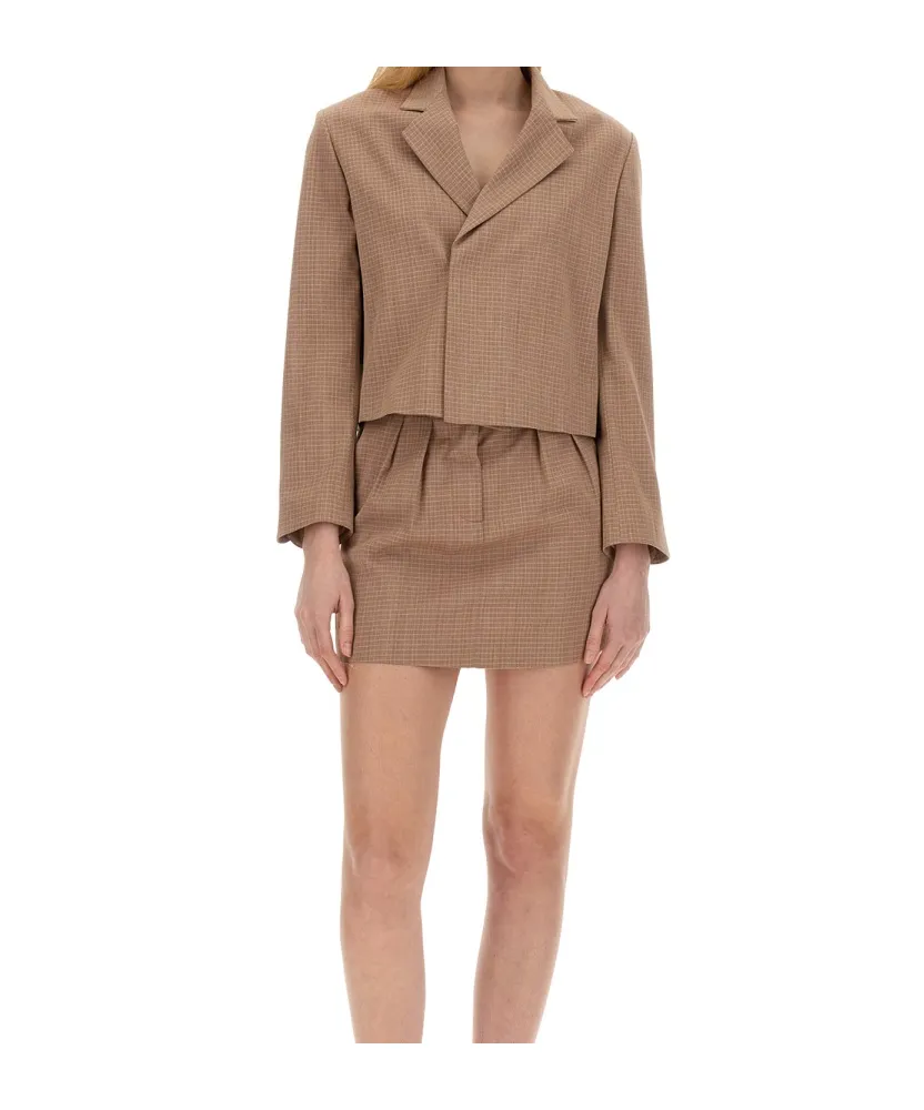 Alysi Cropped Check Jacket