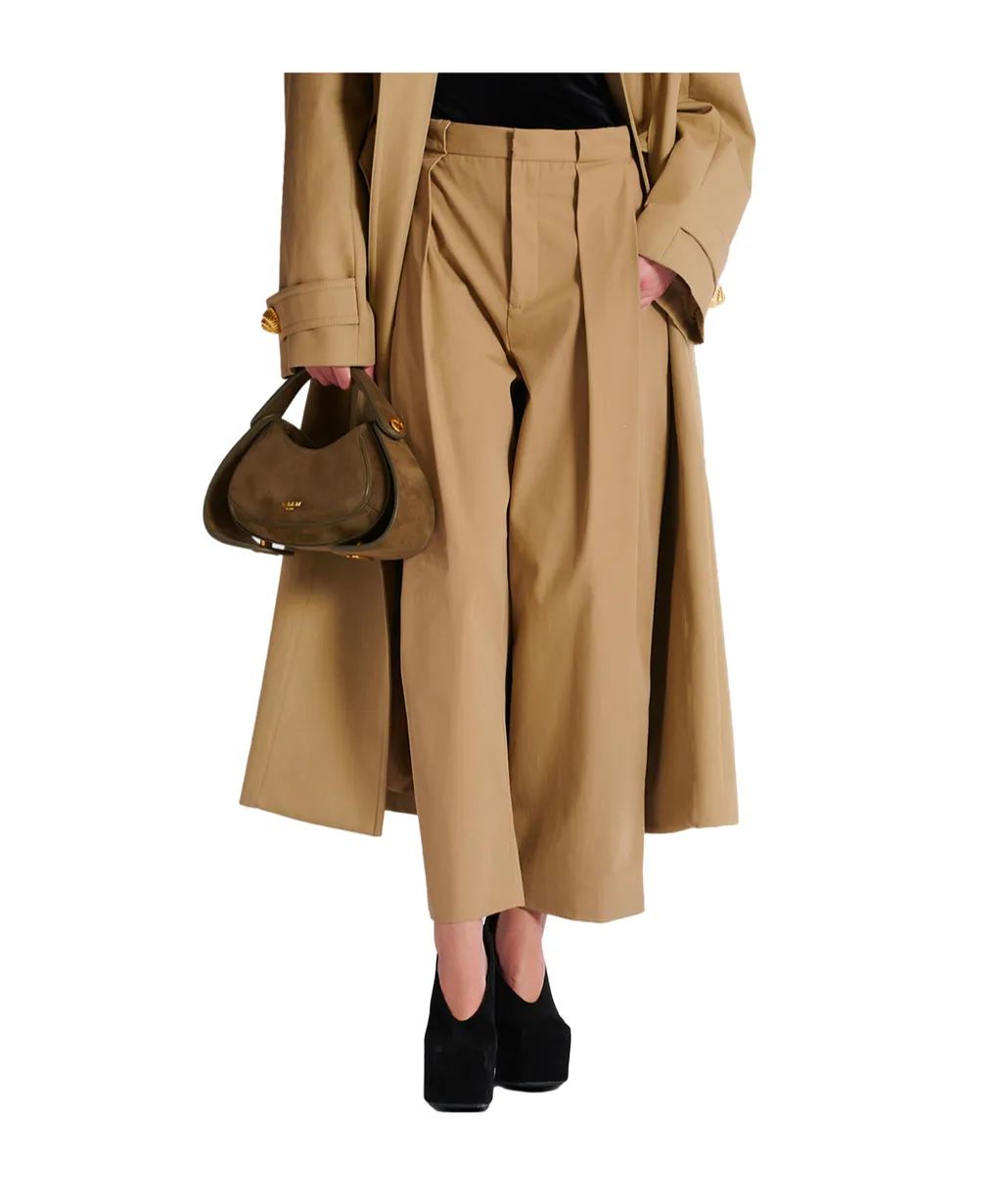 Pleated Cotton Trousers