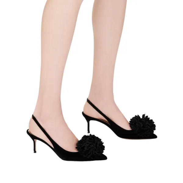 Aquazzura Couturier Pointed-Toe Slingback Pumps