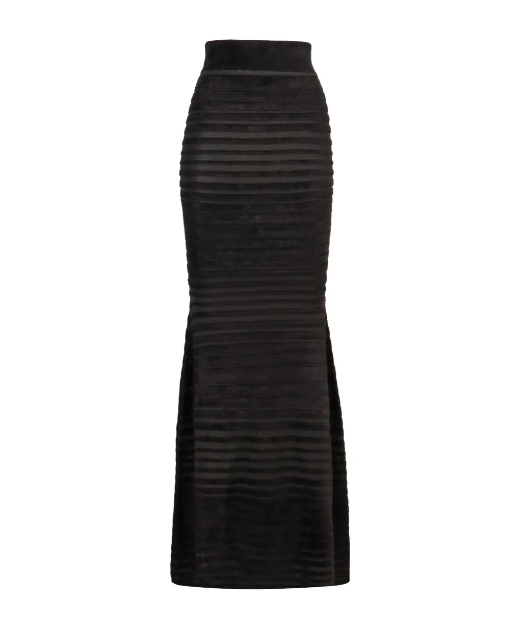 Nina Ricci Tonal Stripe Mermaid Skirt