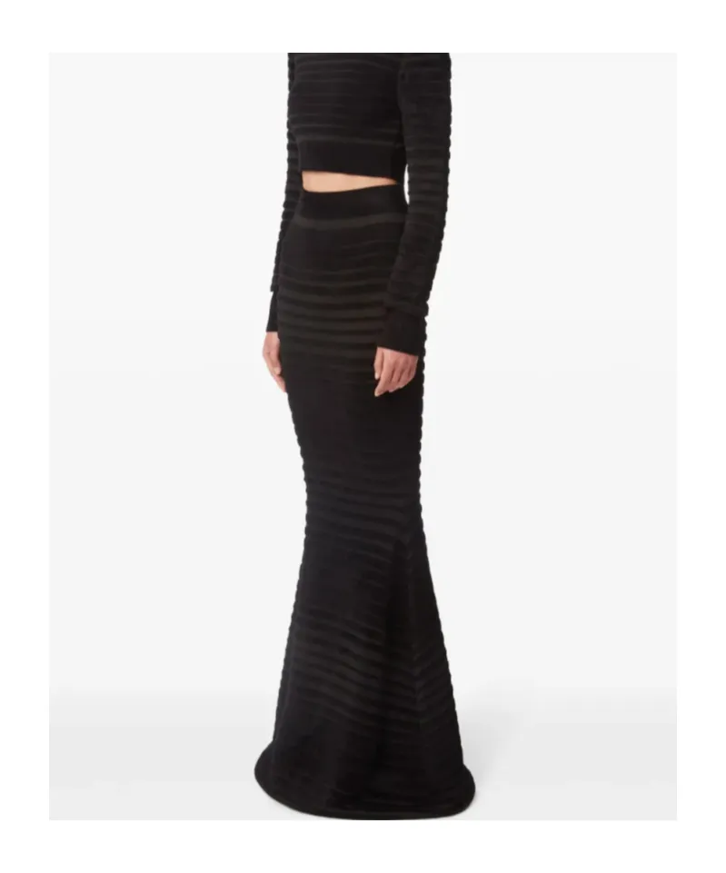 Nina Ricci Tonal Stripe Mermaid Skirt