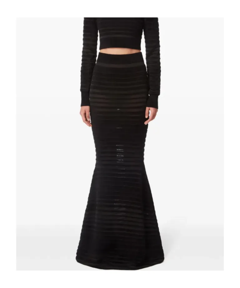 Nina Ricci Tonal Stripe Mermaid Skirt