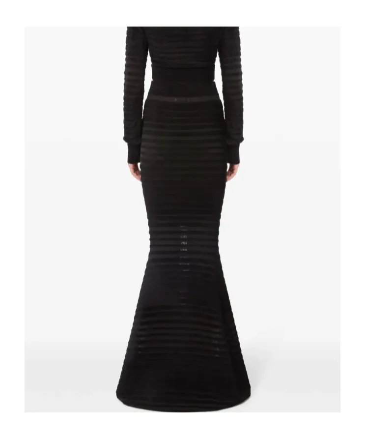 Nina Ricci Tonal Stripe Mermaid Skirt