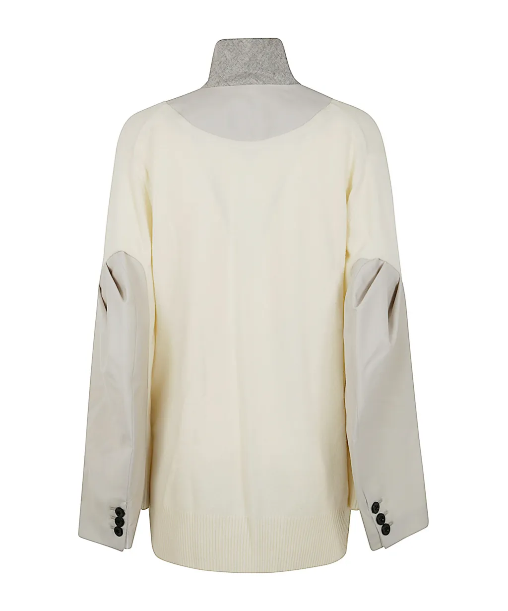 Sacai Panelled Single-Breasted Cardigan