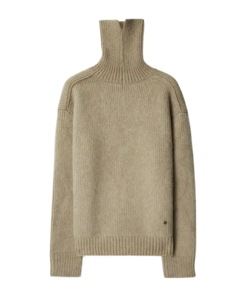 Burberry Logo Plaque Turtleneck Knitted Jumper