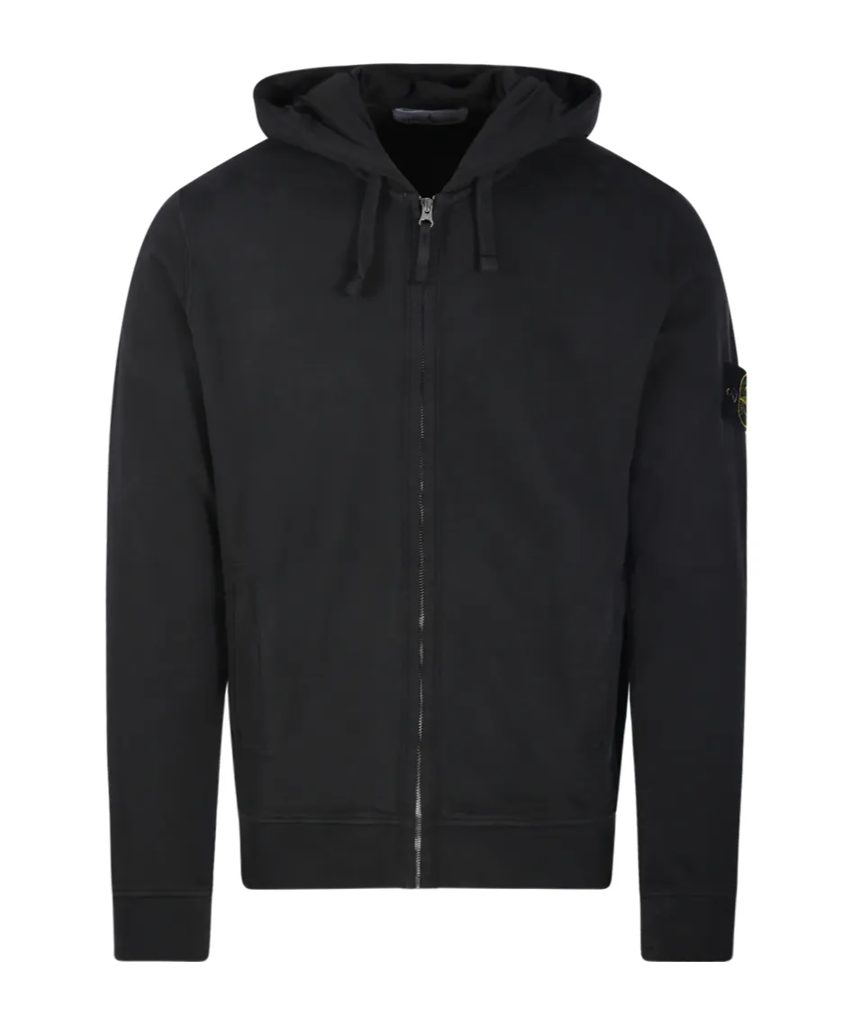 Stone Island Logo Patch Zip-Up Hoodie