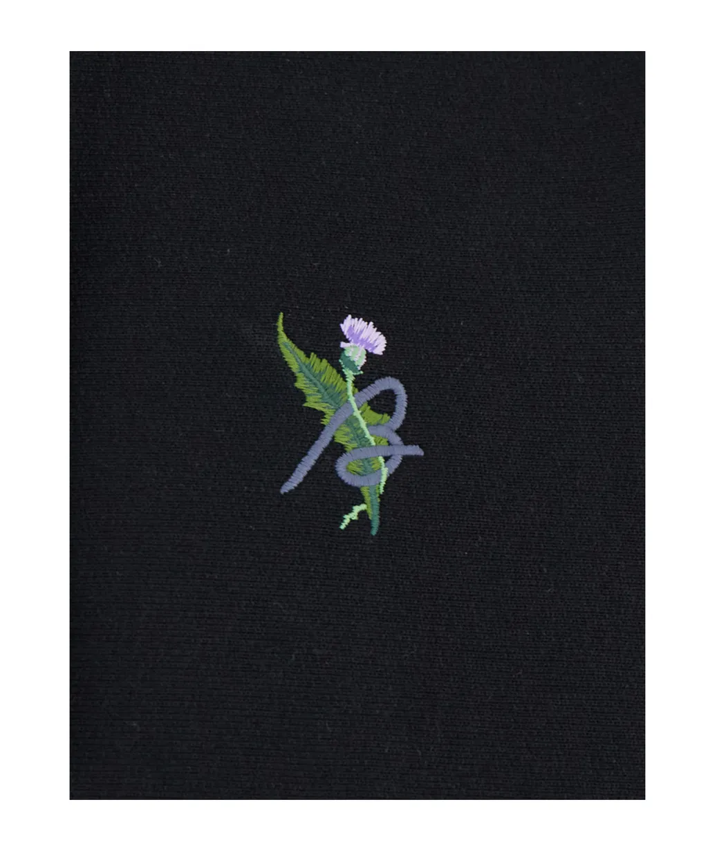 Burberry Logo Embroidered Zip-Up Drawstring Hoodie