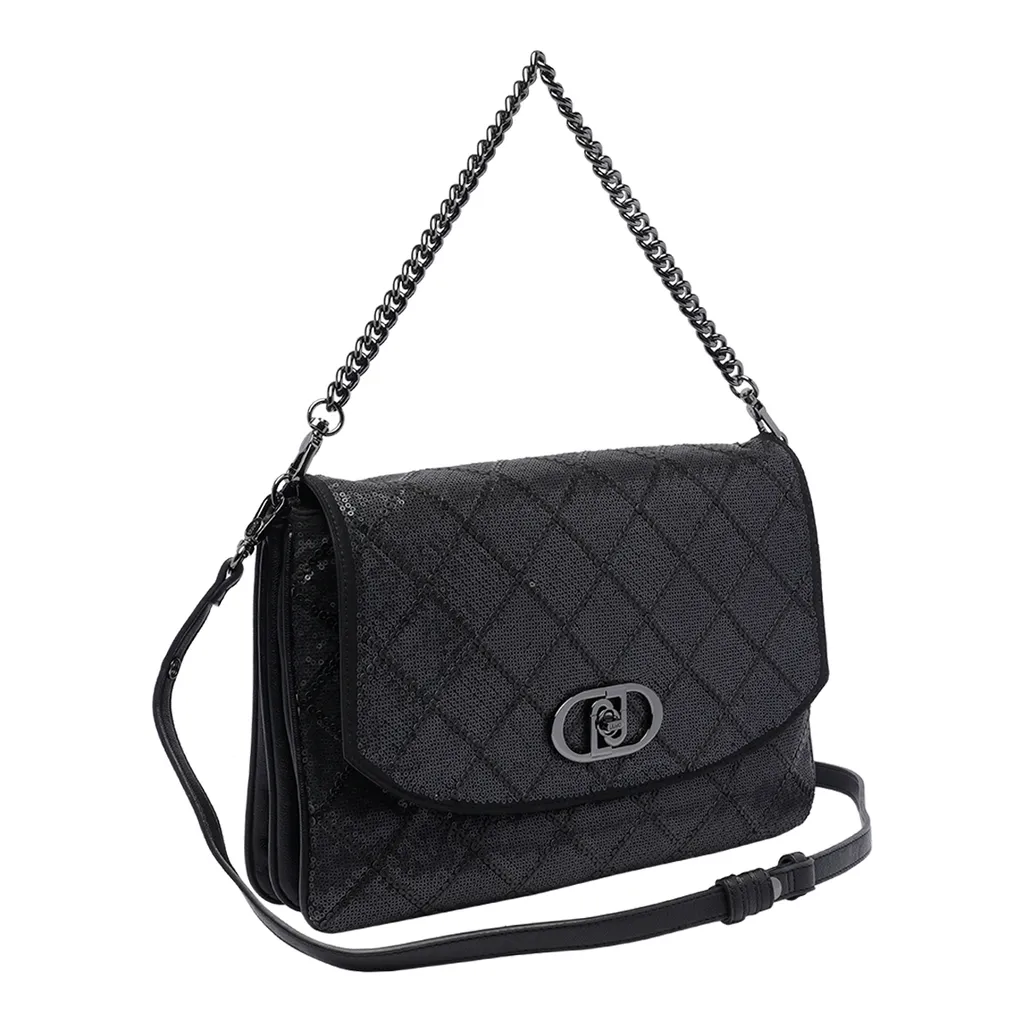 Liu Jo Logo Plaque Sequinned Large Shoulder Bag