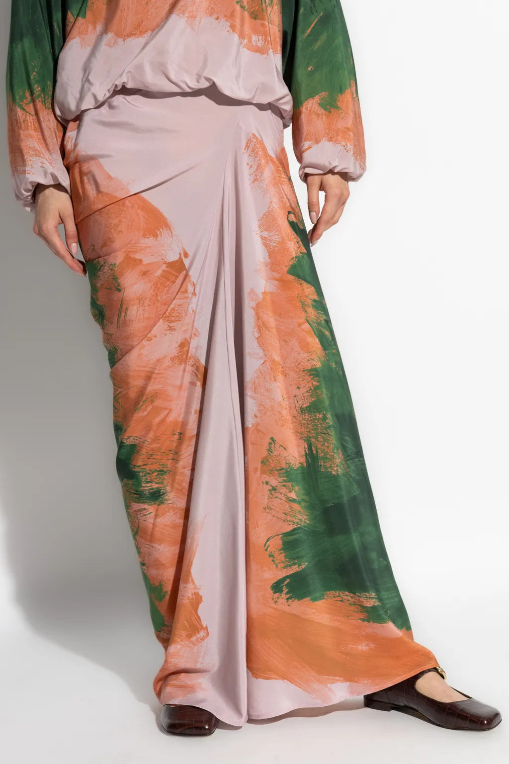 Dries Van Noten Long Draped Skirt