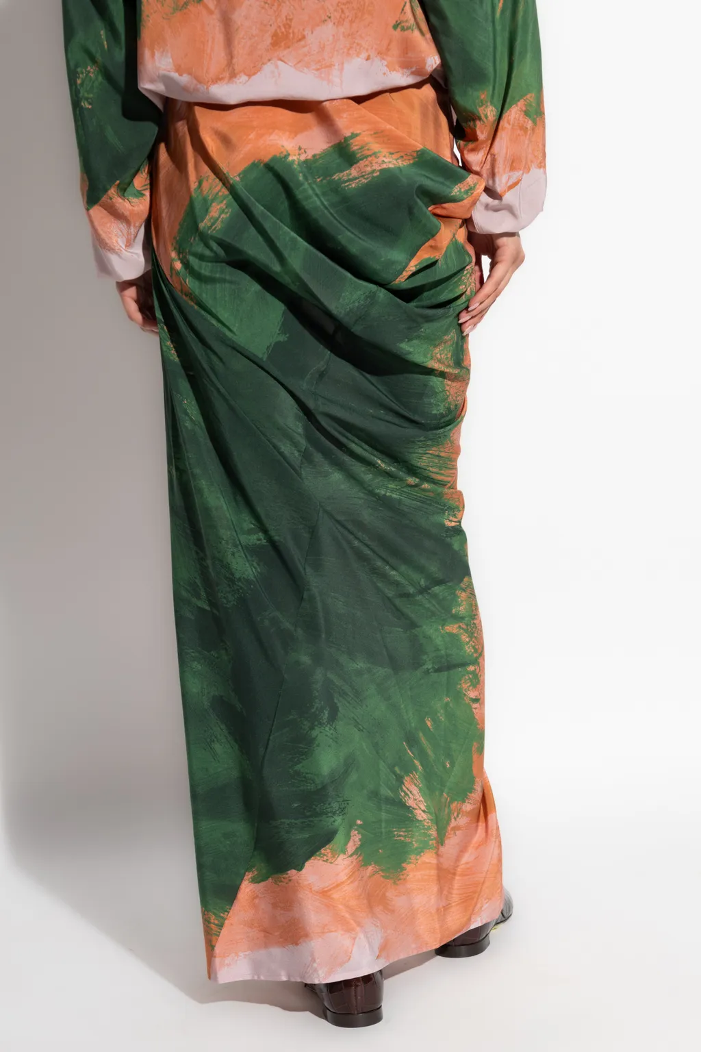 Dries Van Noten Long Draped Skirt