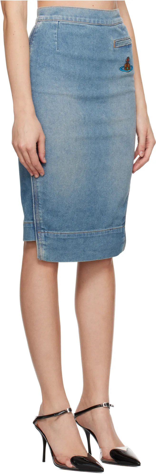 Vivienne Westwood Orb Logo Embroidered Asymmetric Skirt