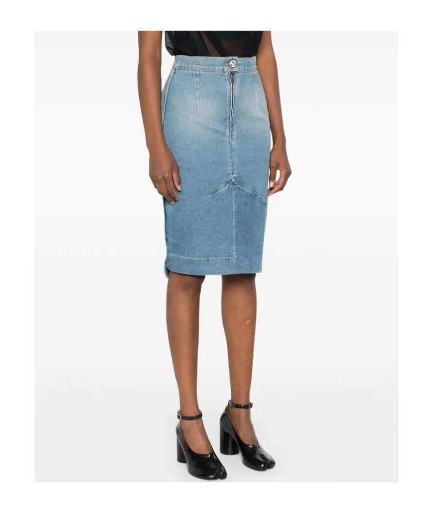Vivienne Westwood Orb Logo Embroidered Asymmetric Skirt