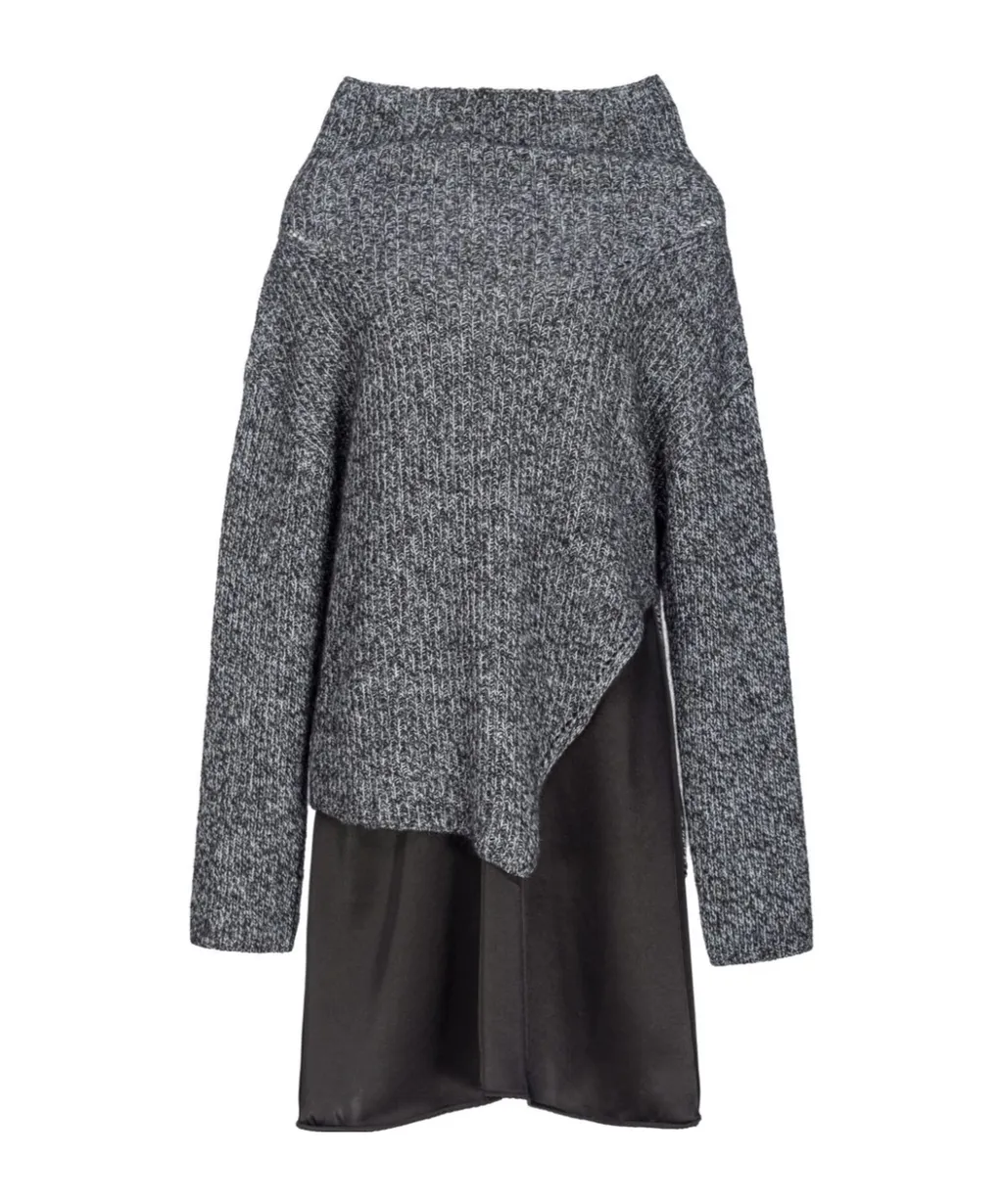 Pinko High-Neck Layered Knitted Dress