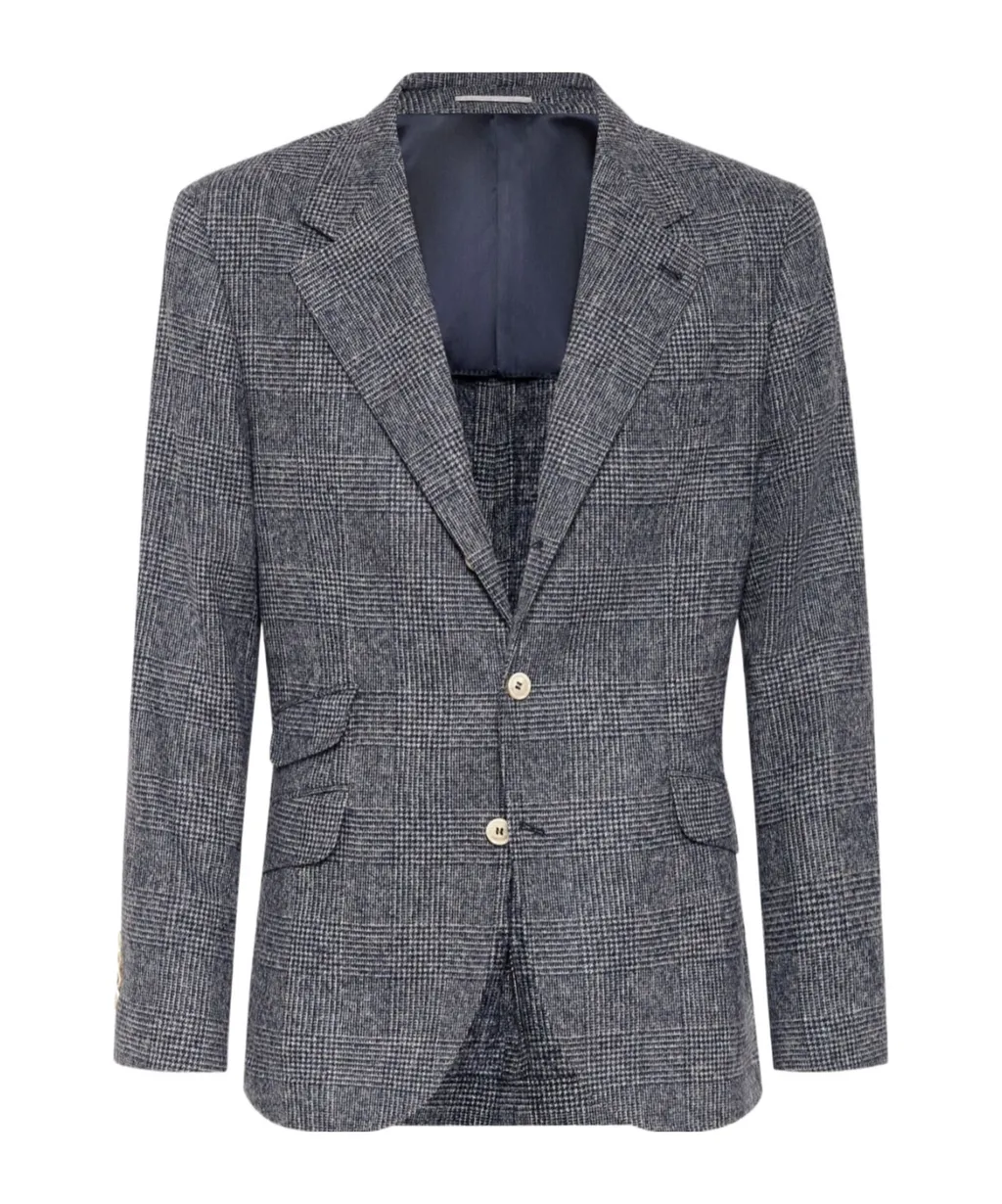 Single-Breasted Checked Blazer