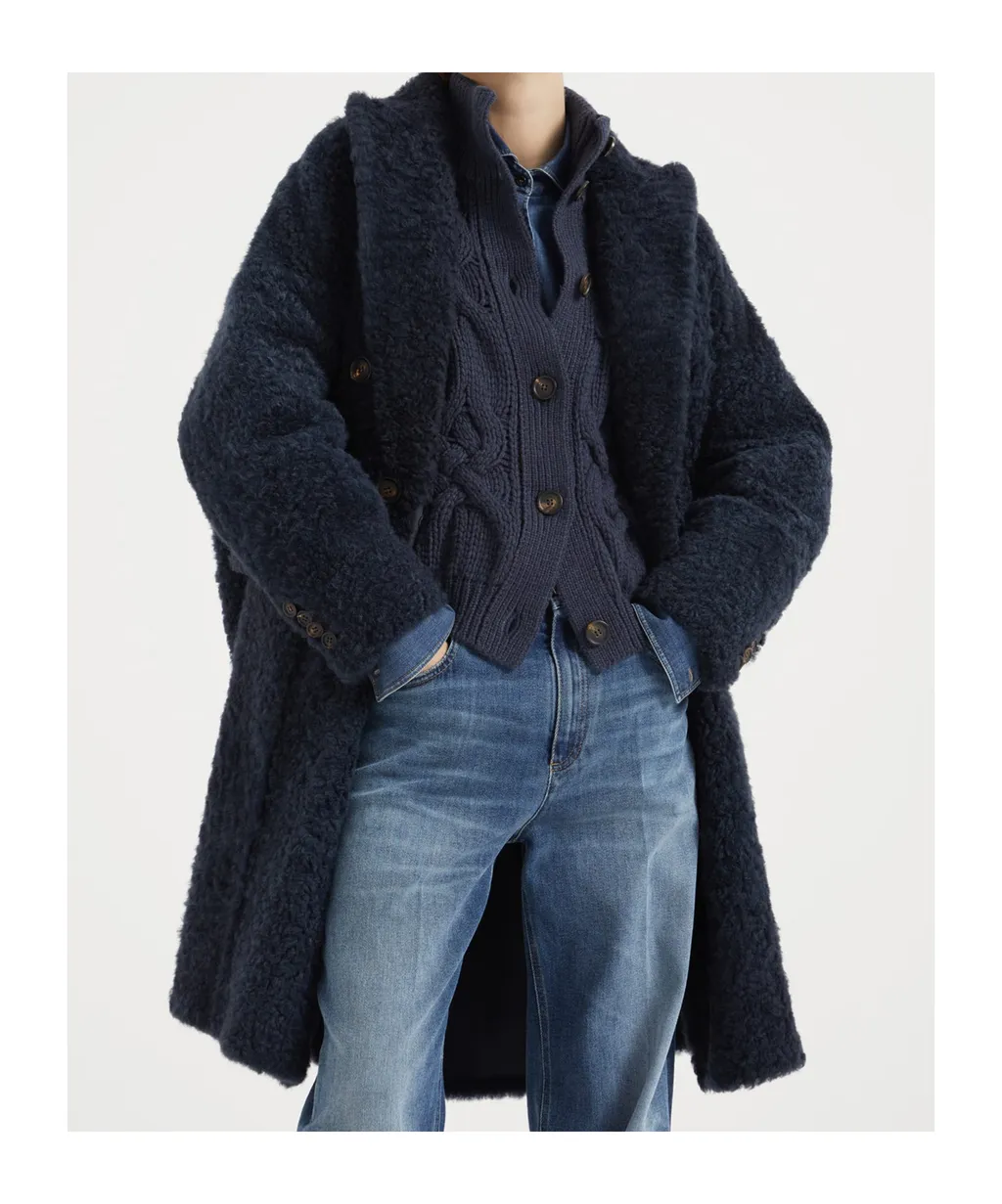 Brunello Cucinelli Embellished Frosty-Effect Shearling Coat