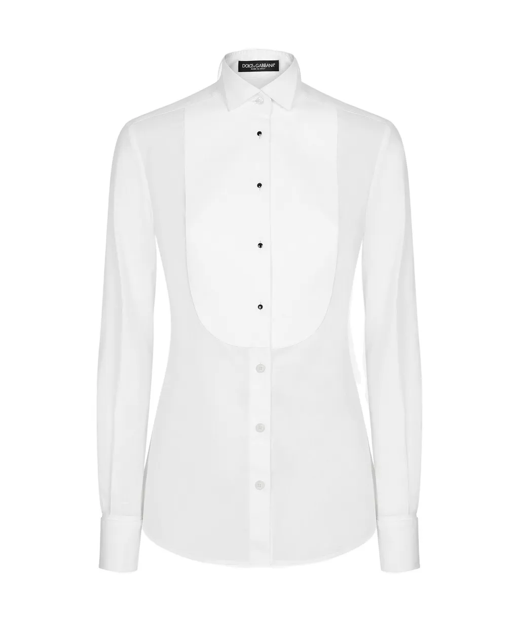 Dolce & Gabbana Piqué Front Poplin Shirt