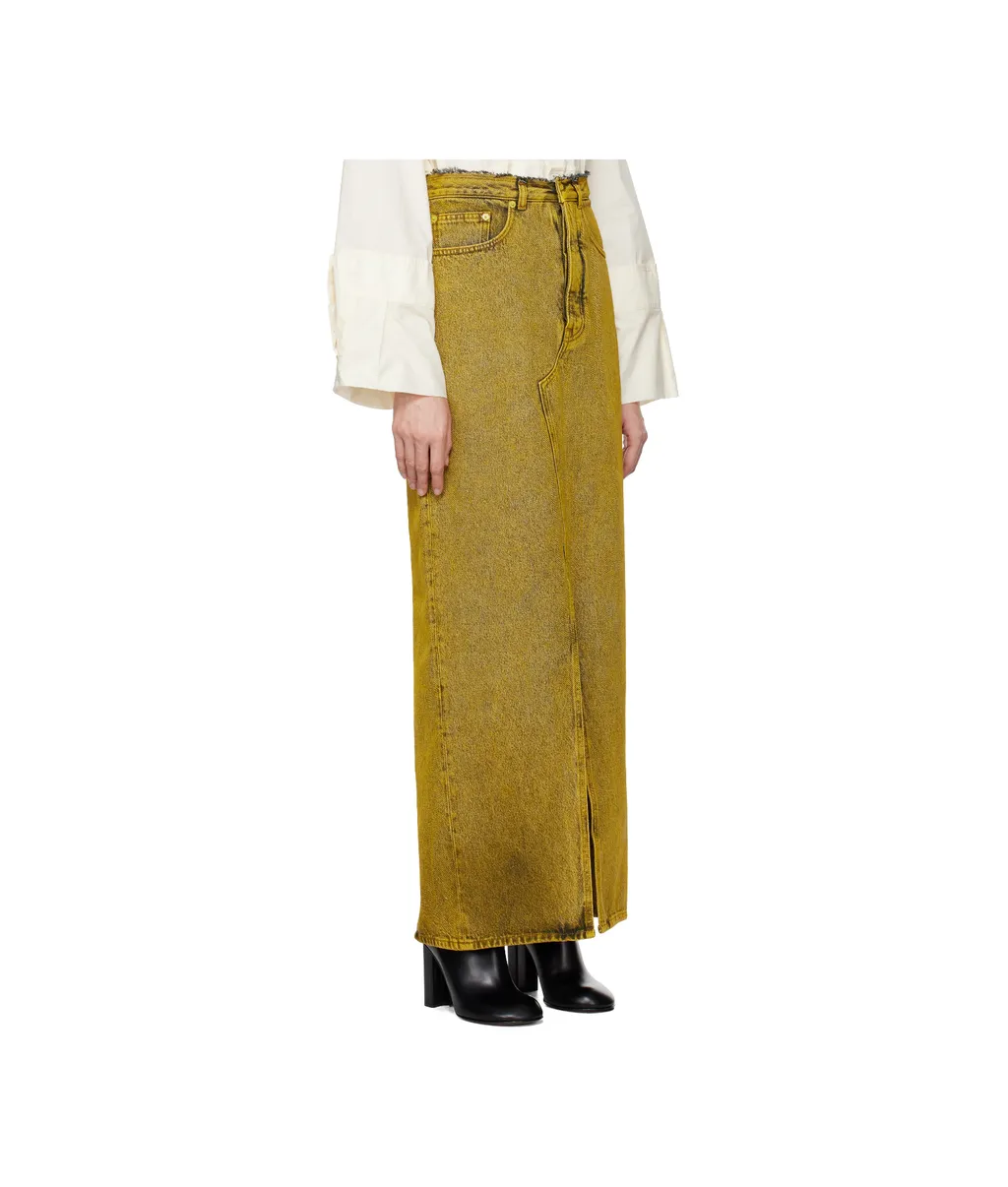 Mm6 Maison Margiela Straight Hem Denim Maxi Skirt