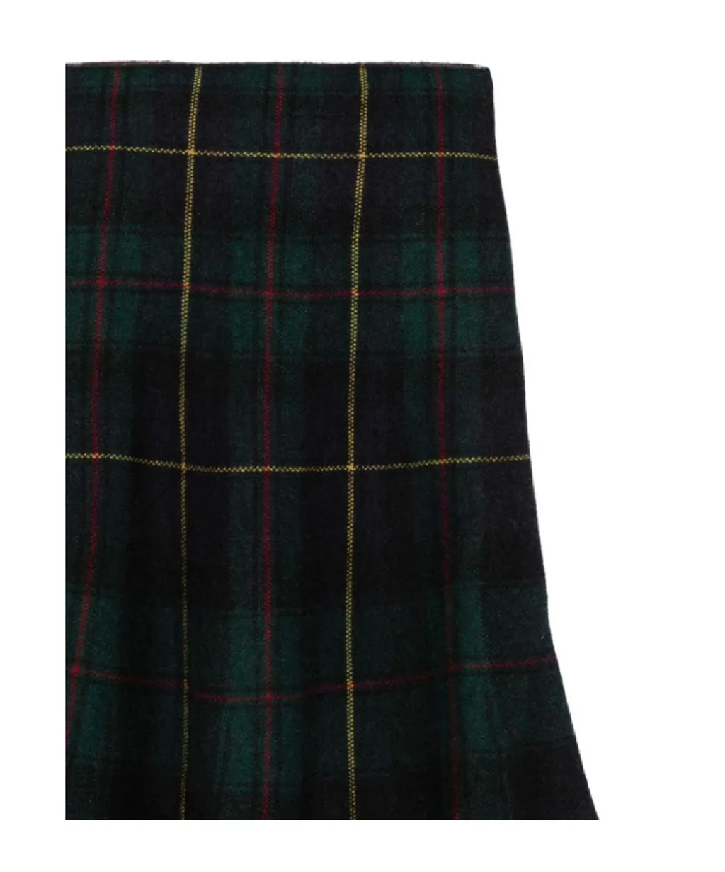 Plaid Flared Skirt
