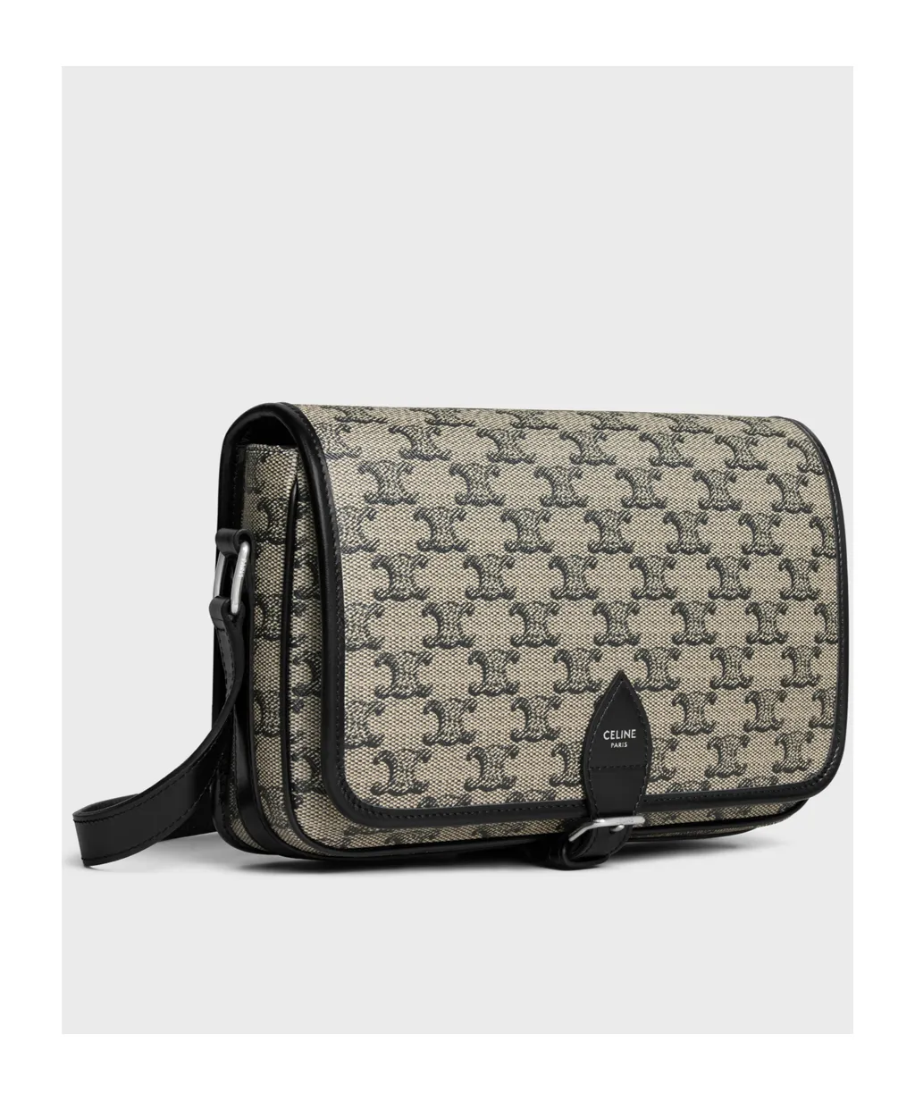 Small Folco Messenger In Triomphe Canvas And Calfskin