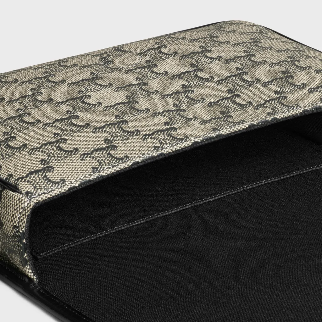 Small Folco Messenger In Triomphe Canvas And Calfskin