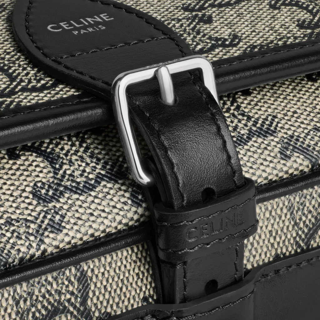 Small Folco Messenger In Triomphe Canvas And Calfskin